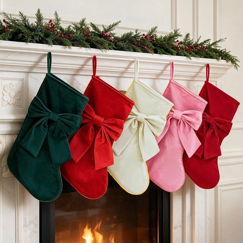 1pc Christmas Stockings, Bow G - Christmas Stocking Hanging recension och pris