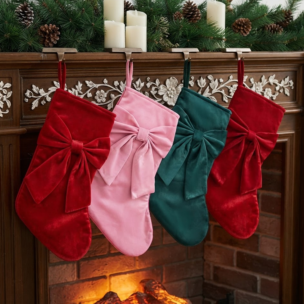1pc Christmas Stockings, Bow G - Christmas Stocking Hanging recension och pris