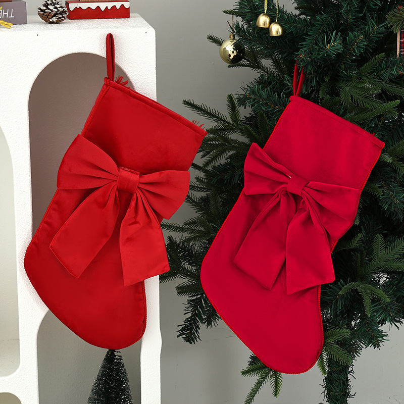1pc Christmas Stockings, Bow G - Christmas Stocking Hanging recension och pris