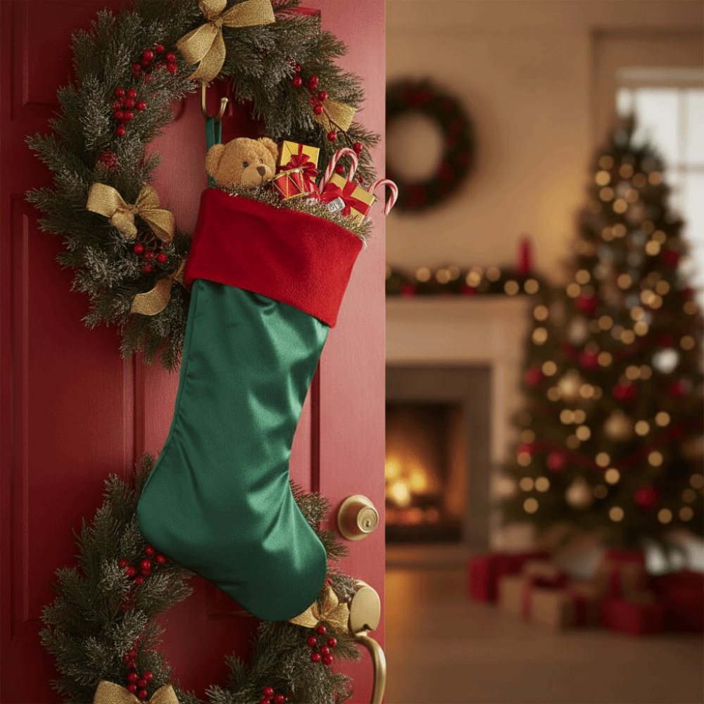 Red Green Velvet Christmas Sto - Christmas Stocking Hanging recension och pris
