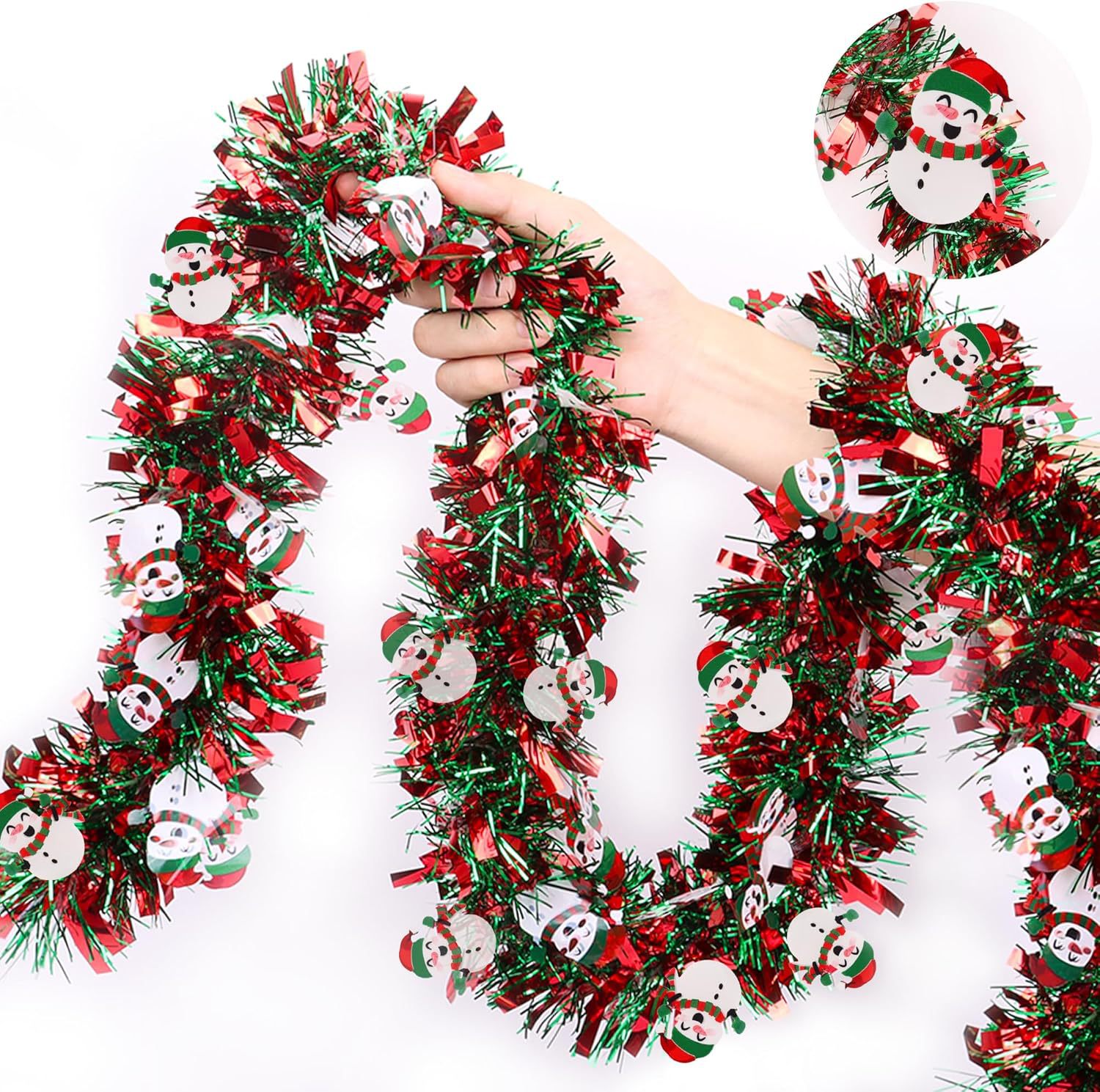 2 Pcs Winter Holiday Snowman M - Tinsel Garland Decoration recension och pris