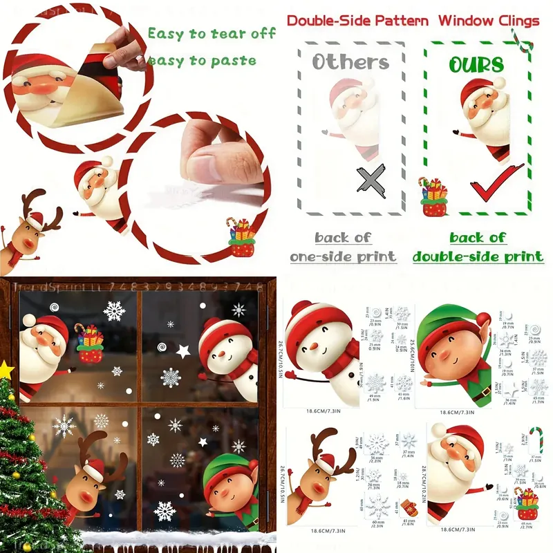 82 Pcs Christmas Window Clings - Snowflake Window Decal recension och pris