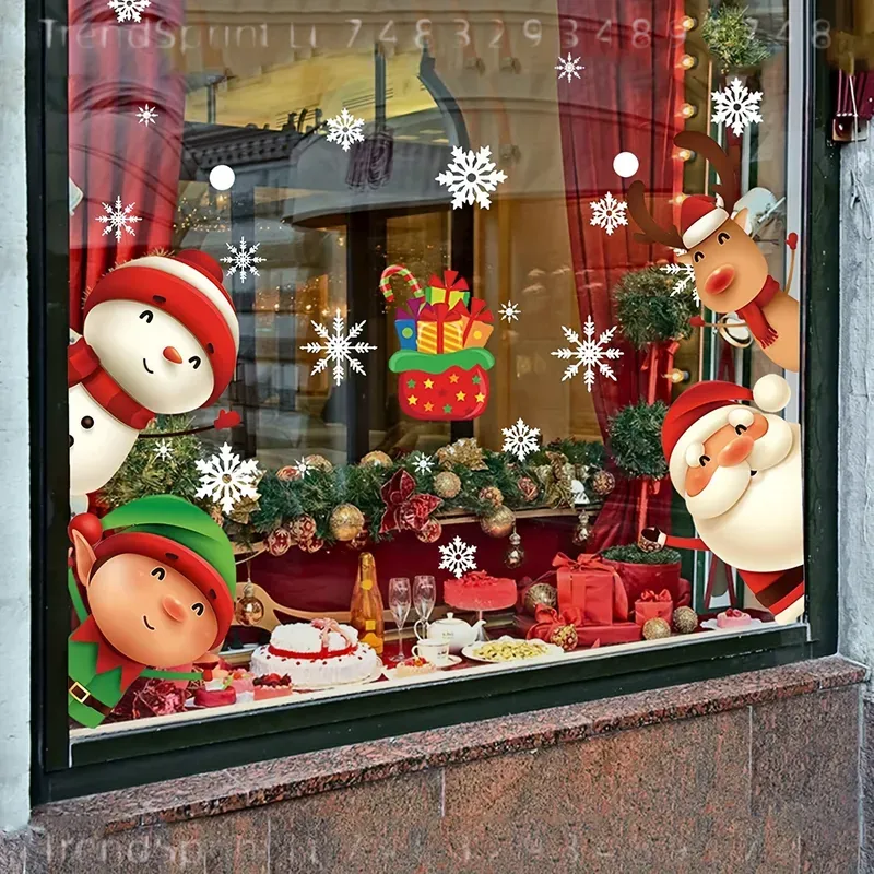 82 Pcs Christmas Window Clings - Snowflake Window Decal recension och pris
