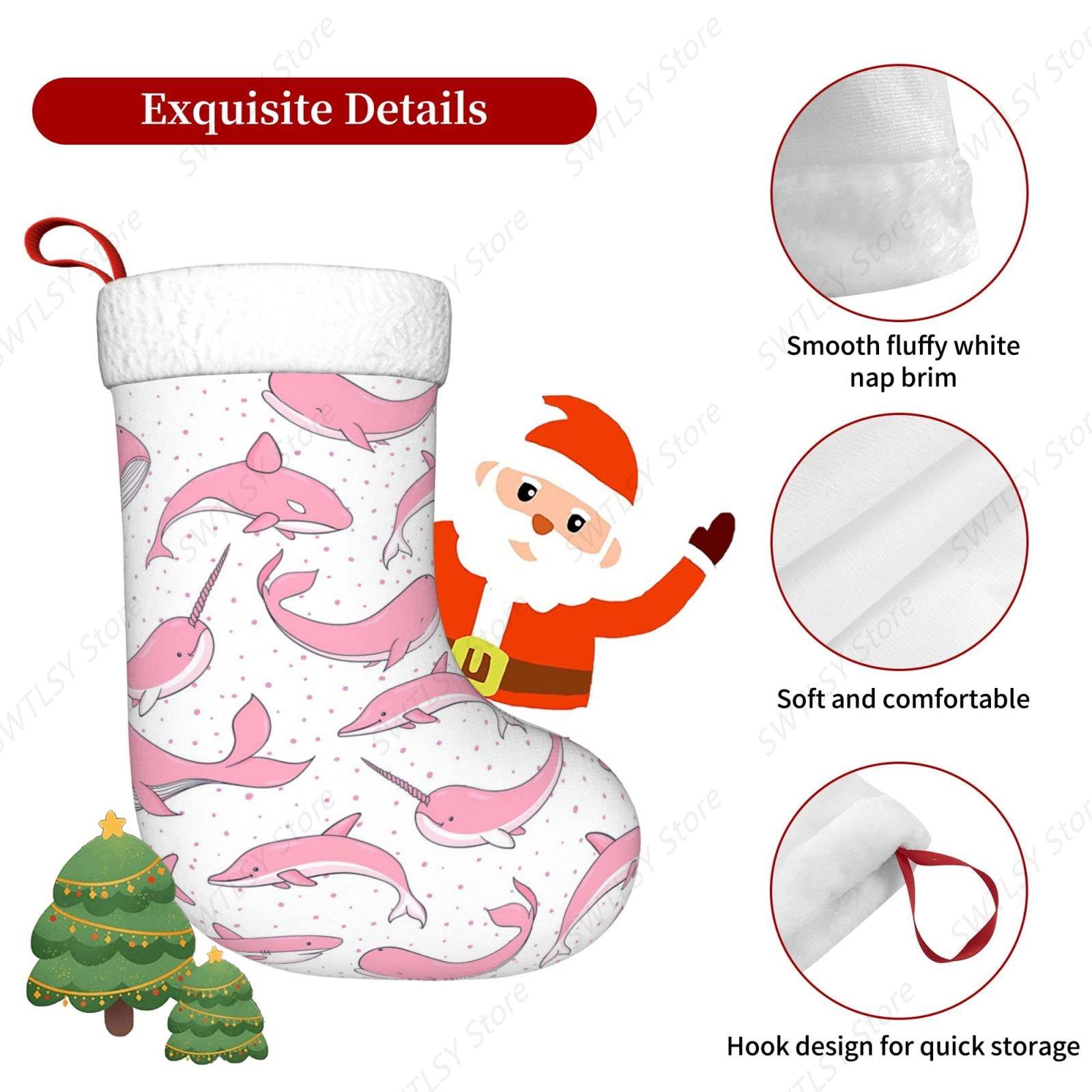 Christmas Pink Whales Xmas Hol - Christmas Stocking Hanging recension och pris