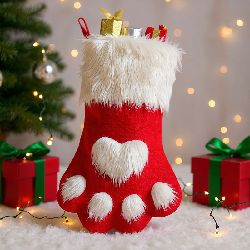 1-10PCS Christmas Pet Paw Stoc - Christmas Stocking Hanging recension och pris
