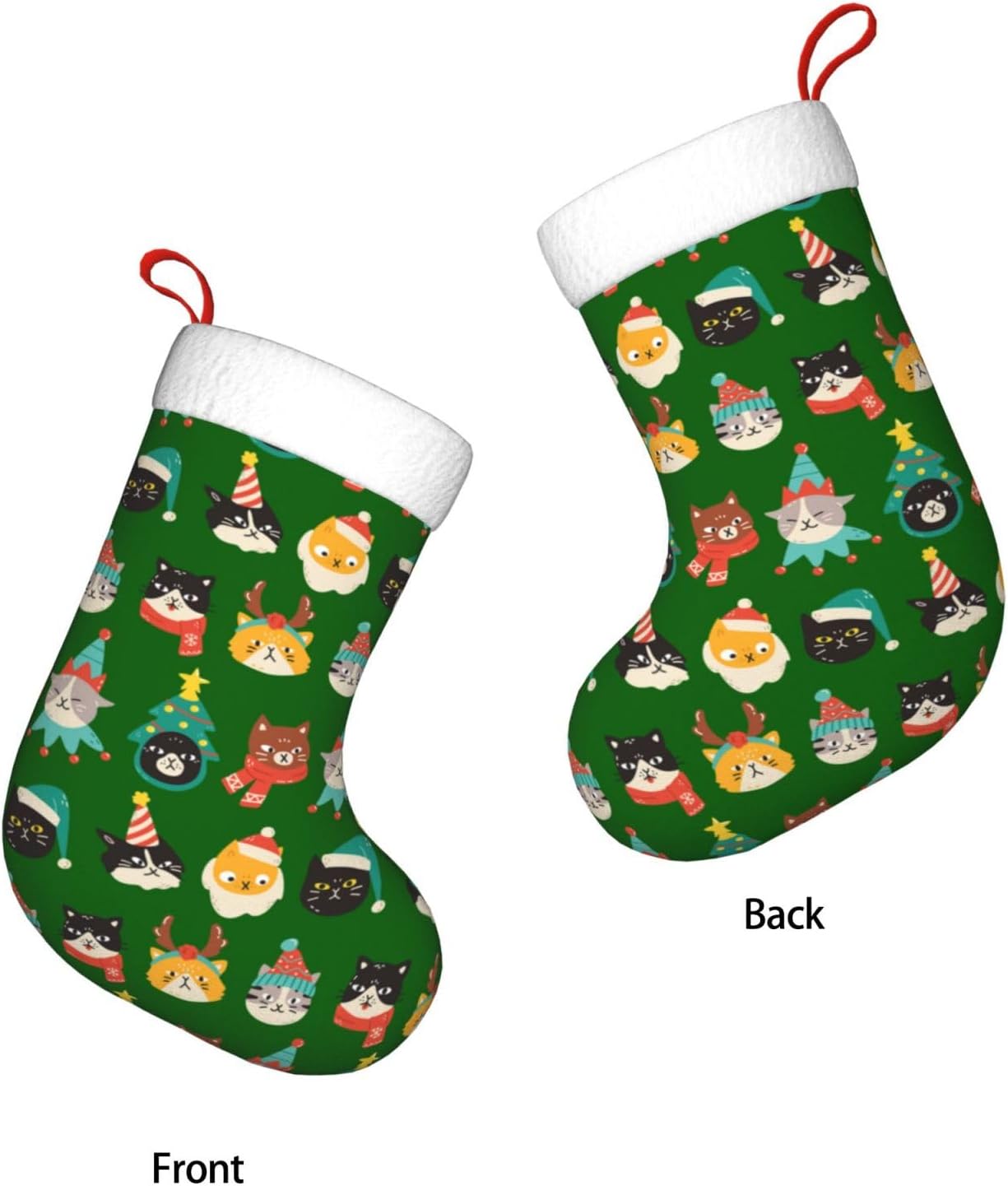 Cute Cats Green Christmas Stoc - Christmas Stocking Hanging recension och pris