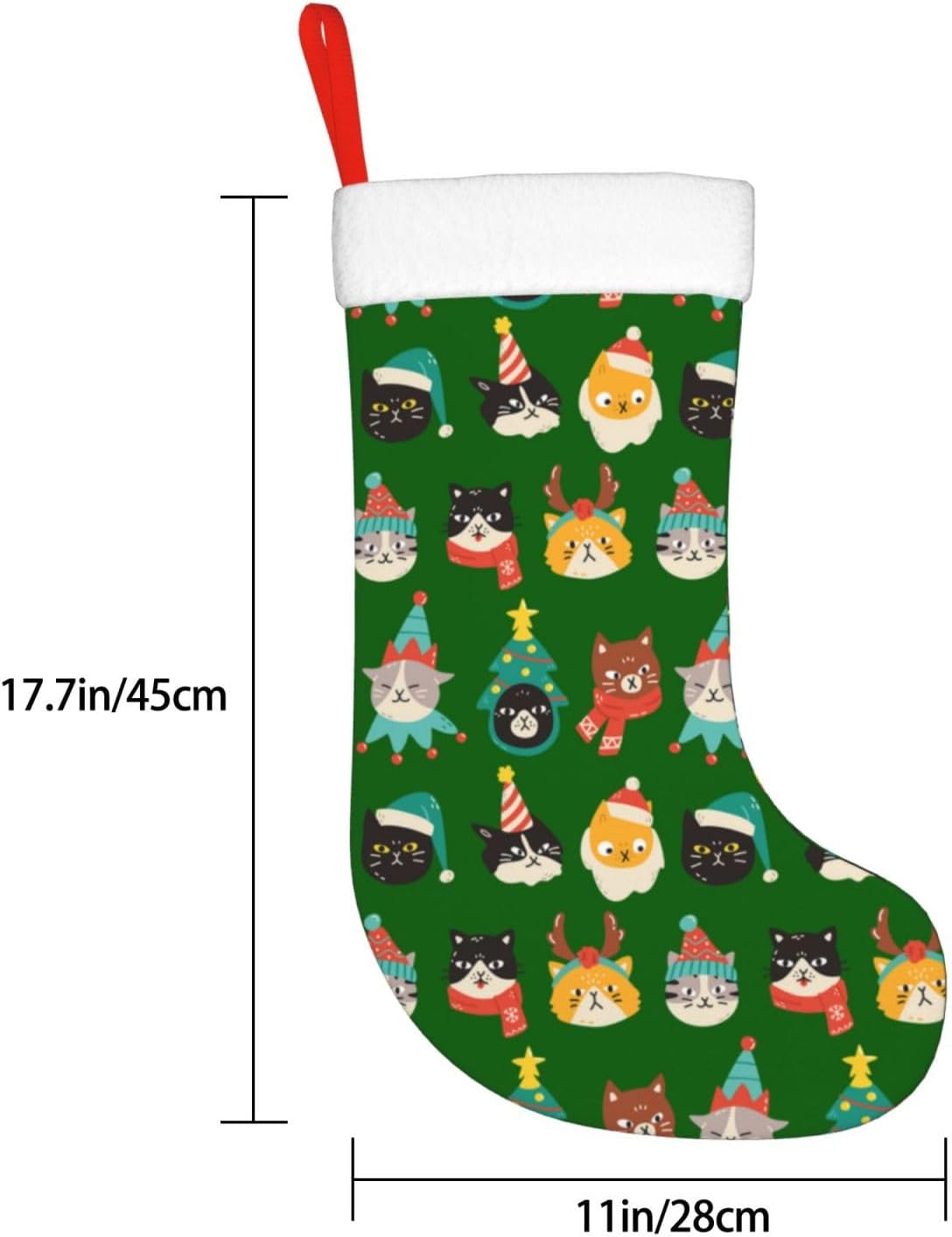 Cute Cats Green Christmas Stoc - Christmas Stocking Hanging recension och pris